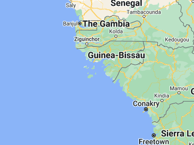 Map showing location of Bubaque (11.28333, -15.83333)