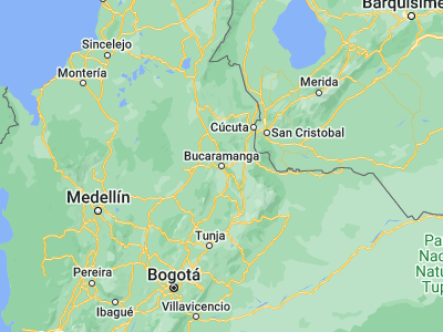 Map showing location of Bucaramanga (7.12539, -73.1198)