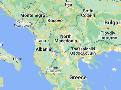 Map showing location of Bučin (41.27472, 21.31667)