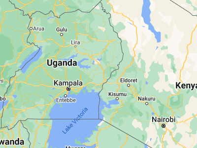 Map showing location of Budaka (1.00389, 33.92556)