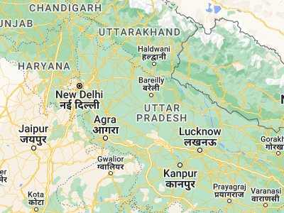 Map showing location of Budaun (28.0362, 79.12631)