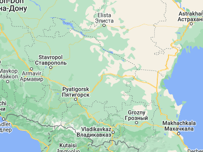 Map showing location of Budënnovsk (44.78389, 44.16583)