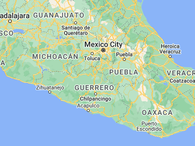 Map showing location of Buenavista de Cuéllar (18.46, -99.40848)