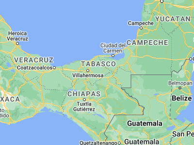 Map showing location of Buenavista (17.91667, -92.53333)