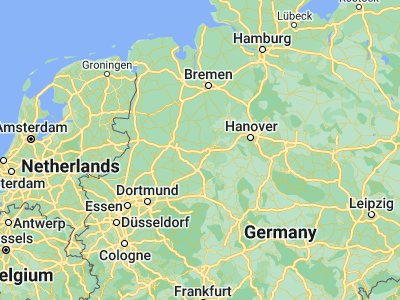 Map showing location of Bünde (52.19837, 8.58644)