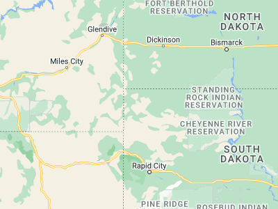 Map showing location of Buffalo (45.58416, -103.54603)