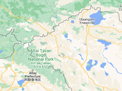 Map showing location of Buga (49.01667, 90.18333)