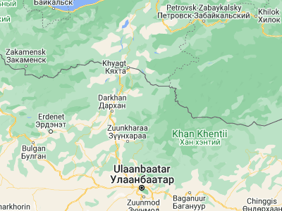 Map showing location of Bugant (49.58333, 106.85)