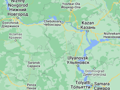 Map showing location of Buinsk (55.195, 47.0608)