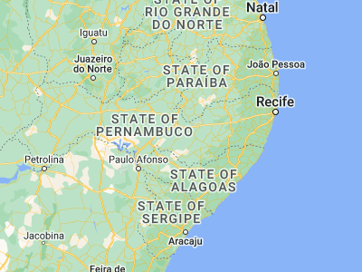Map showing location of Buíque (-8.62306, -37.15583)