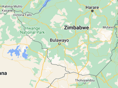 Map showing location of Bulawayo (-20.15, 28.58333)