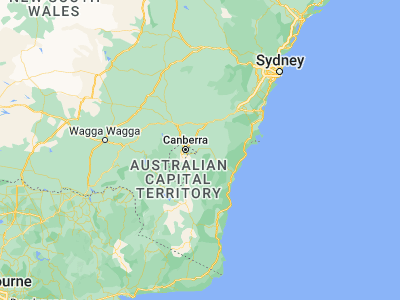 Map showing location of Bungendore (-35.25652, 149.43999)