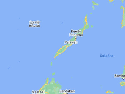 Map showing location of Bunog (9.14028, 117.78167)
