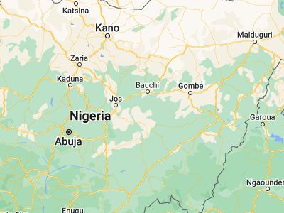 Map showing location of Bununu Kasa (9.86806, 9.66278)