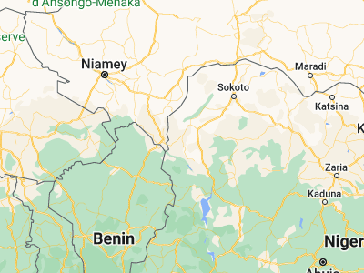 Map showing location of Bunza (12.08444, 4.02111)