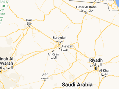 Map showing location of Buraydah (26.32599, 43.97497)