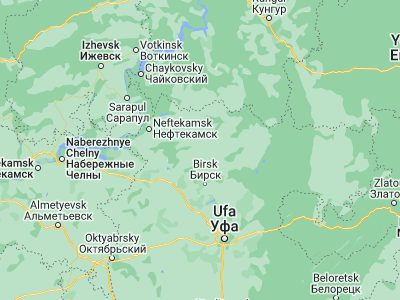 Map showing location of Burayevo (55.84069, 55.40834)