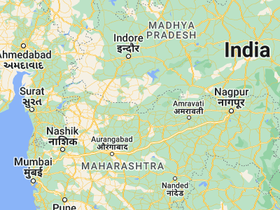 Map showing location of Burhānpur (21.3, 76.23333)