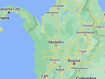 Map showing location of Buriticá (6.71873, -75.90734)