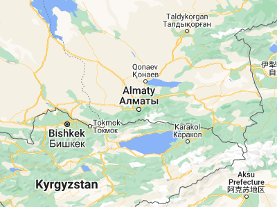 Map showing location of Burunday (43.36028, 76.85778)