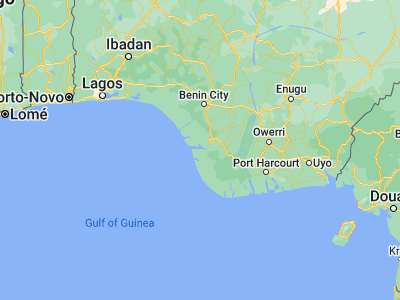 Map showing location of Burutu (5.35091, 5.50758)