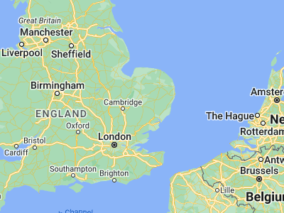 Map showing location of Bury St Edmunds (52.2463, 0.71111)