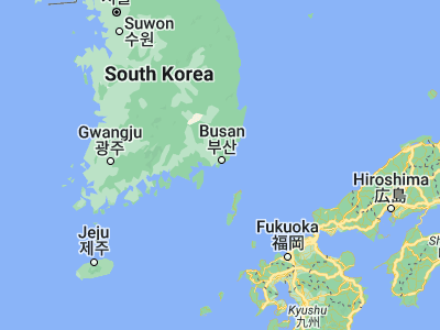 Map showing location of Busan (35.10278, 129.04028)