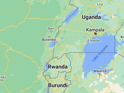Map showing location of Bushenyi (-0.53695, 30.18579)