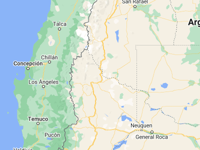 Map showing location of Buta Ranquil (-37.05222, -69.87713)