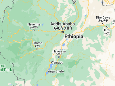 Map showing location of Butajīra (8.11667, 38.36667)