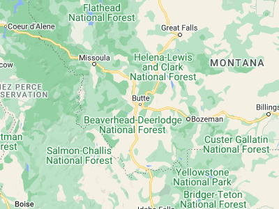 Map showing location of Butte (46.00382, -112.53474)