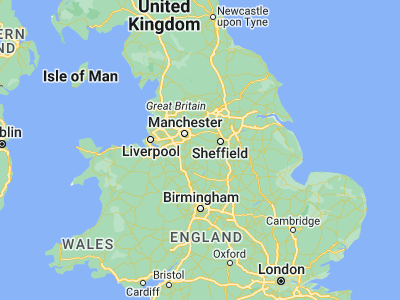 Map showing location of Buxton (53.25741, -1.90982)