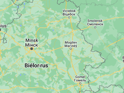 Map showing location of Byalynichy (53.9994, 29.7141)