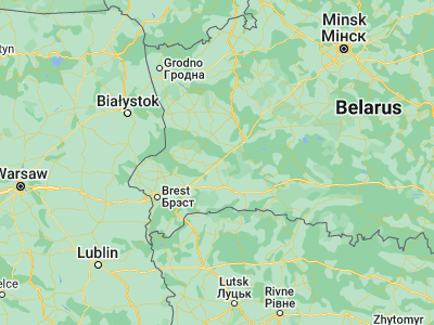 Map showing location of Byaroza (52.5314, 24.9786)