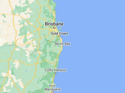 Map showing location of Byron Bay (-28.64201, 153.61194)