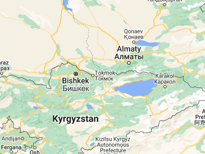Map showing location of Bystrovka (42.78458, 75.68917)