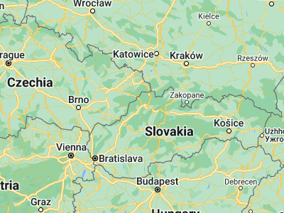 Map showing location of Bytča (49.22404, 18.55878)
