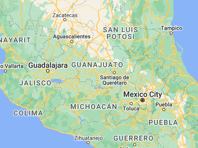 Map showing location of C. Militar Sarabia (20.52192, -101.06125)