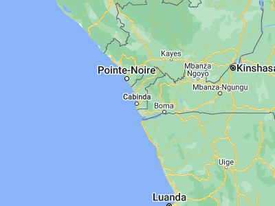 Map showing location of Cabinda (-5.55, 12.2)