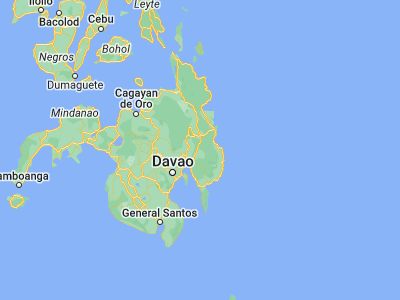 Map showing location of Cabinuangan (7.68333, 126.03333)
