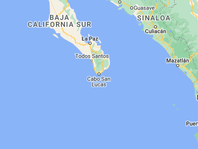 Map showing location of Cabo San Lucas (22.89088, -109.91238)