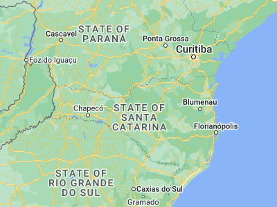 Map showing location of Caçador (-26.77528, -51.015)
