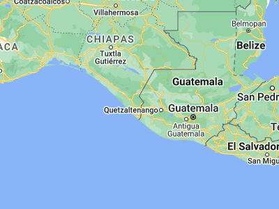 Map showing location of Cacahoatán (14.99279, -92.16642)