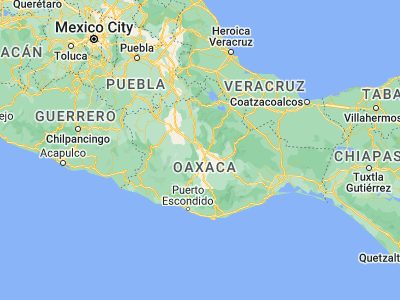 Map showing location of Cacaotepec (17.13077, -96.8059)