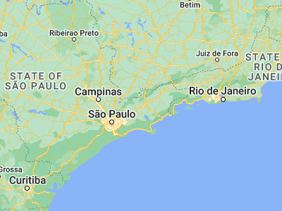 Map showing location of Caçapava (-23.10083, -45.70694)