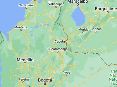 Map showing location of Cáchira (7.74104, -73.0483)