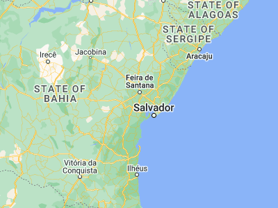 Map showing location of Cachoeira (-12.61833, -38.95583)