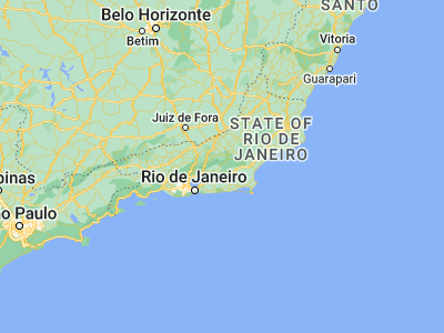 Map showing location of Cachoeiras de Macacu (-22.4625, -42.65306)