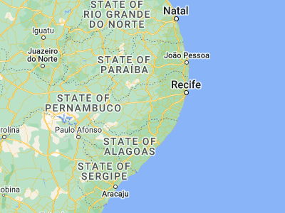 Map showing location of Cachoeirinha (-8.48639, -36.23306)