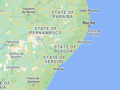 Map showing location of Cacimbinhas (-9.40028, -36.99028)